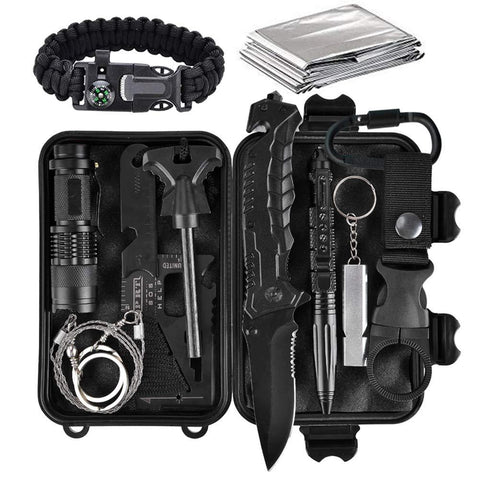 13-in-1 Survival Tool Kit - Compact, Portable, Waterproof Case