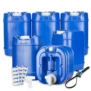 20-Gallon Emergency Water Tank Kit- Set of 4 W/Spigot & Treatment