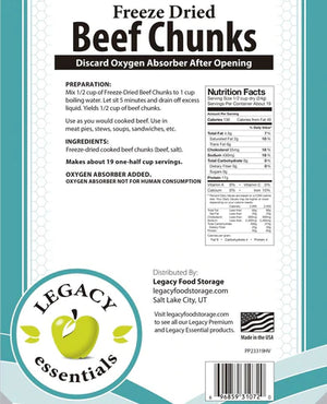 100% USDA Freeze Dried Beef Dices