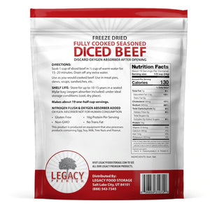 100% USDA Freeze Dried Beef Dices