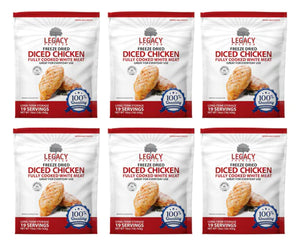 100% USDA Freeze Dried Chicken Dices 6-Pack