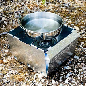 Emergency Stove, 16 Hour Survival Fuel Source + Stove, Wrench & Gloves