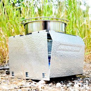 Emergency Stove, 16 Hour Survival Fuel Source + Stove, Wrench & Gloves